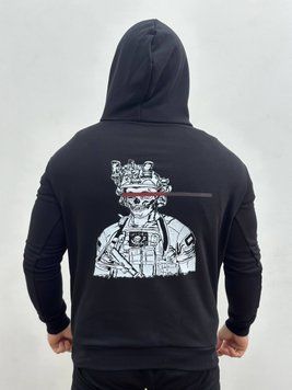 Худи тринитка, Черный, M, Весна. Трехнитка