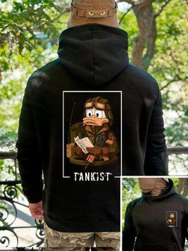 Худи на флисе "Танкист" Чорний S фото