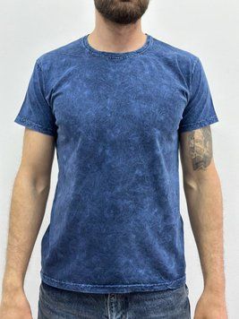 Футболка без принта Мармур синій 2XL-3XL