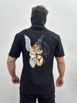 Чоловіча футболка з військовим принтом, Чорний, 4XL, 95% бавовна 5% еластін