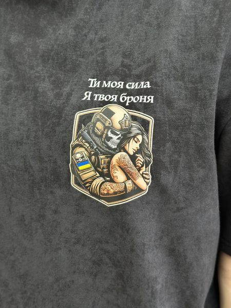 Мужская футболка с военным принтом, Чорний мармур, M, 95% хлопок 5% эластан