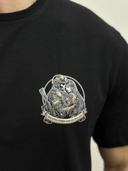 Чоловіча футболка з військовим принтом, Чорний, XL, 95% бавовна 5% еластін