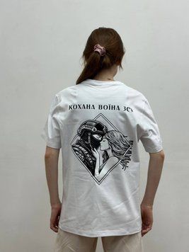 Чоловіча футболка з військовим принтом, Біла, M, 95% бавовна 5% еластін