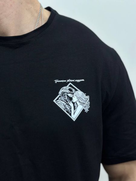 Чоловіча футболка з військовим принтом, Чорний, 2XL, 95% бавовна 5% еластін