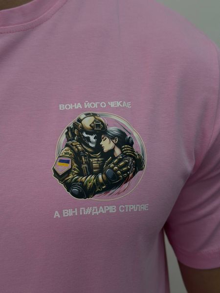 Чоловіча футболка з військовим принтом, Рожевий, XL, 95% бавовна 5% еластін