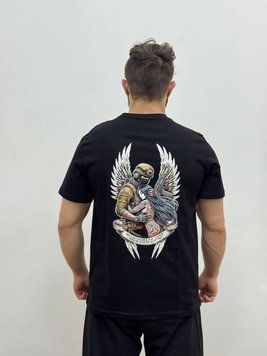 Чоловіча футболка з військовим принтом, Чорний, XL, 95% бавовна 5% еластін