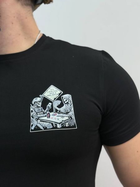 Чоловіча футболка з військовим принтом, Чорний, 5XL, 95% бавовна 5% еластін