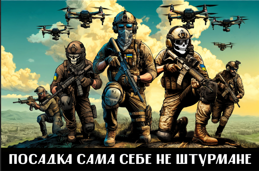 Прапор Банер "Посадка сама себе не штурмане" 100x70 Односторонній фото