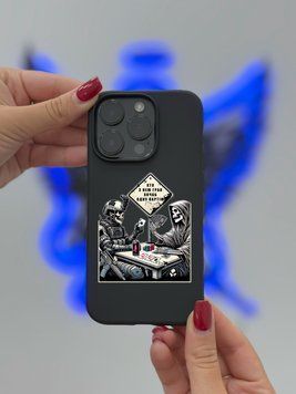 Чохол на телефон "Хто з нею грав..." iPhone Чорний матовий силікон фото