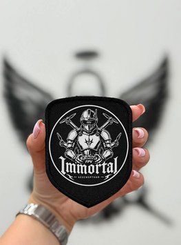 Шеврон "Immortal" Щит Чорний фото