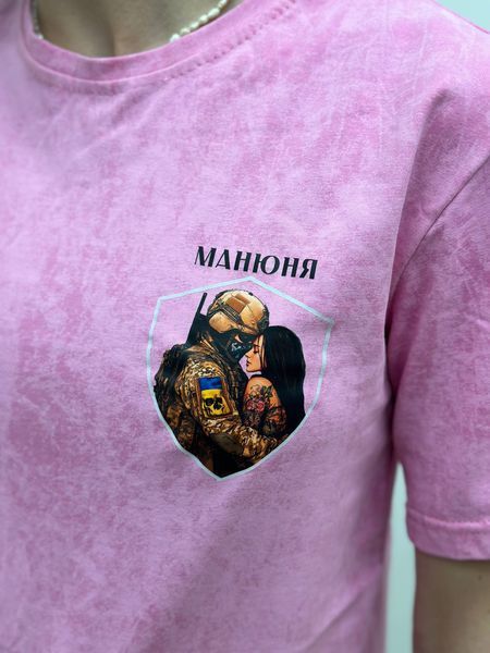 Чоловіча футболка з військовим принтом, Рожевий мармур, XS, 95% бавовна 5% еластін