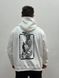 Худи тринитка, Белый, 2XL, Весна. Трехнитка, З 2 принтами