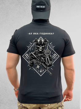 Футболка "Ау яка годинка",Чорний,S фото