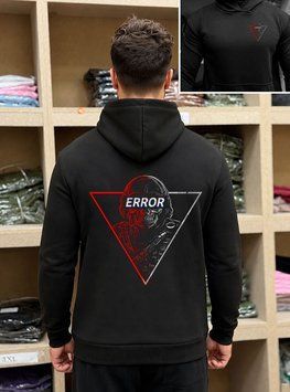 Худі на флісі "ERROR" Чорний S фото