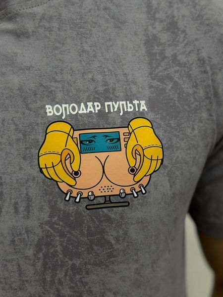 Чоловіча футболка з військовим принтом, Сірий мармур, L, 95% бавовна 5% еластін