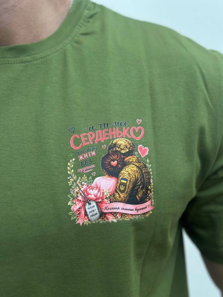 Мужская футболка с военным принтом, Хакі, 2XL, 95% хлопок 5% эластан